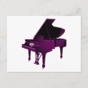 Grote piano met hart briefkaart
