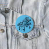 Grote piano, piano, muzieksymbolen ronde button 7,6 cm (In situ)