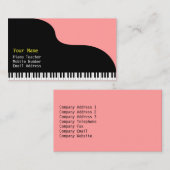 Grote piano rode achtergrond visitekaartje (Voorkant / Achterkant)