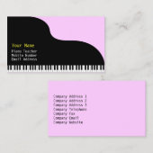 Grote piano roze achtergrond visitekaartje (Voorkant / Achterkant)