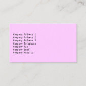 Grote piano roze achtergrond visitekaartje (Achterkant)