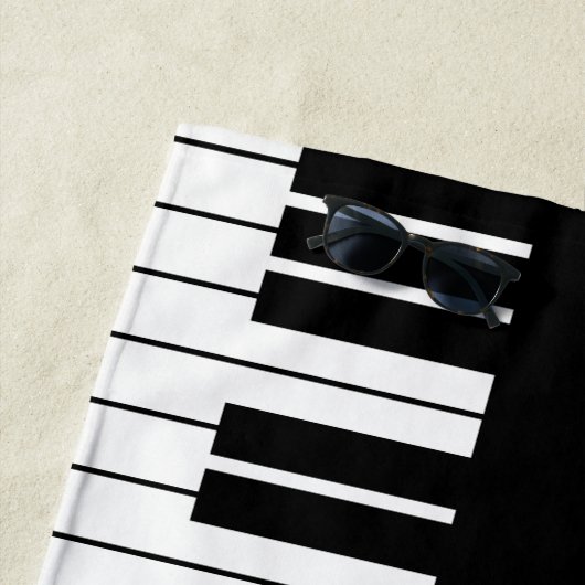 Grote piano-sleutels aangepaste monogram strandhan strandlaken (In situ)