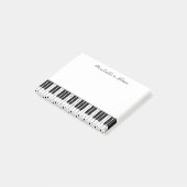 Grote pianokleutels plaatsen de noten voor pianist post-it® notes (Schuin)