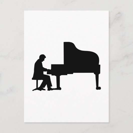 Grote pianopianist briefkaart (Voorkant)