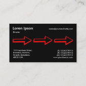 Grote Pijl - Rood op Zwart Visitekaartje (Achterkant)