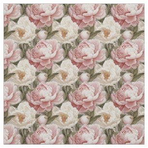 Grote pioenrozen ontwerp linnen bekleding stof