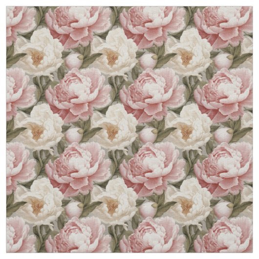 Grote pioenrozen ontwerp linnen bekleding stof (Swatch)