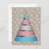 Grote piraalvormige transgenderpride kerstboom feestdagenkaart (Voorkant / Achterkant)