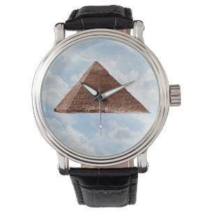 Grote piramide -  lederen riem horloge