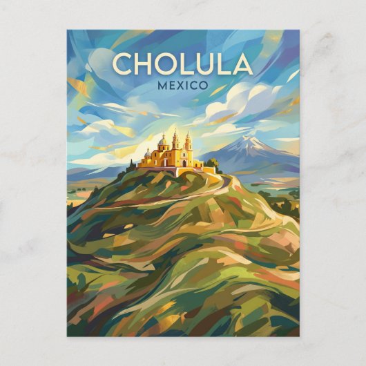 Grote Piramide van Cholula Mexico Briefkaart (Voorkant)