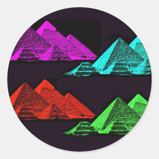 Grote Piramide van Giza Collage Ronde Sticker (Voorkant)