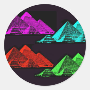 Grote piramide van Giza Collage Ronde Sticker