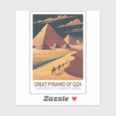 Grote Piramide van Gizeh Zeven Wereldwonderen Sticker (Vel)