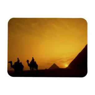 Grote Piramides van Gizeh, Egypte bij zonsondergan Magneet