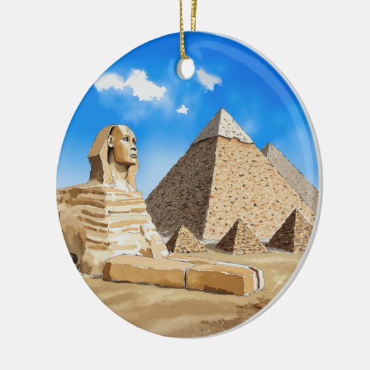 Grote Piramides van Gizeh Egypte Waterverf Keramisch Ornament (Links)