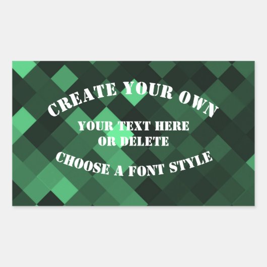Grote Pixel Achtergrond - Groen Rechthoekige Sticker (Voorkant)