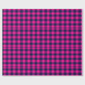 Grote Pixel Check Plaid in Roze Navy Cadeaupapier (Vlak)