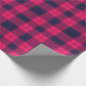 Grote Pixel Check Plaid in Roze Navy Cadeaupapier (Hoek)