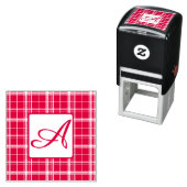 Grote Plaid Zelf Inking Initiaal Stamp Zelfinktende Stempel (In situ)