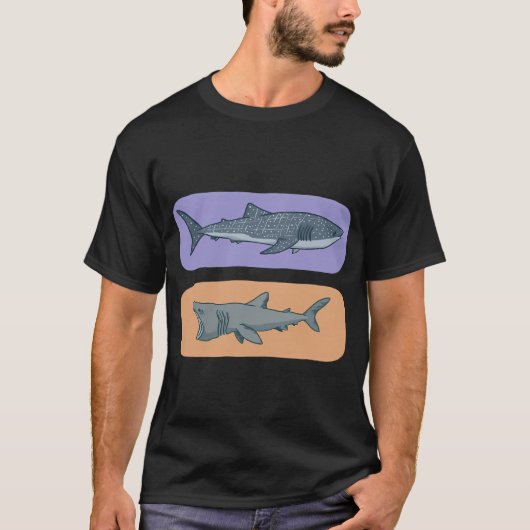 Grote plankton etende haaien t-shirt (Voorkant)
