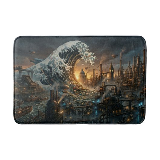 Grote Plastic Afvalgolf - Steampunk Badmat (Voorkant)