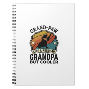 Grote Poes Opa Hond Retro Zonsondergang Bandana_1 Notitieboek