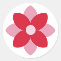 Grote Poinsettia Rode en Roze Kerststicker