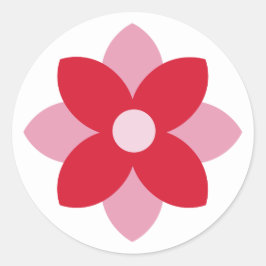Grote Poinsettia Rode en Roze Kerststicker Ronde Sticker