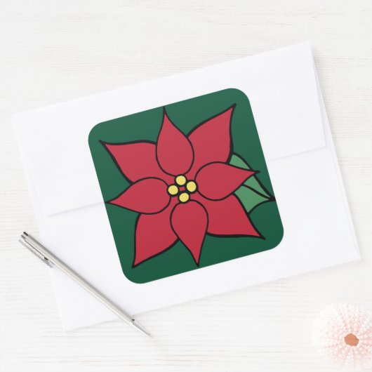 Grote Poinsettia Stickers (Envelop)