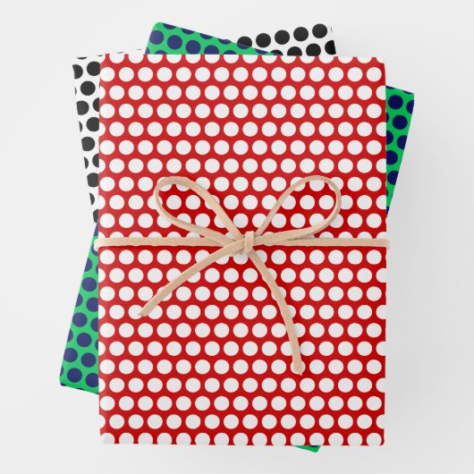 Grote poka-punten - DIY-patroon en achtergrondkleu Inpakpapier Vel (In situ)
