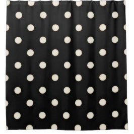 Grote Polka Dots Antiek Wit en Zwart Douchegordijn