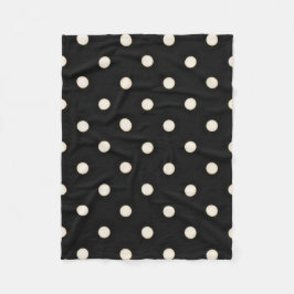 Grote Polka Dots Antiek Wit en Zwart Fleece Deken