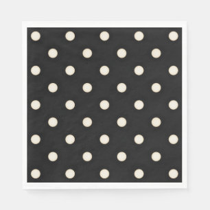 Grote Polka Dots Antiek Wit en Zwart Servet