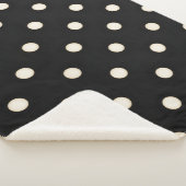 Grote Polka Dots Antiek Wit en Zwart Sherpa Deken (3/4)