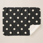 Grote Polka Dots Antiek Wit en Zwart Sherpa Deken (Voorkant (horizontaal))