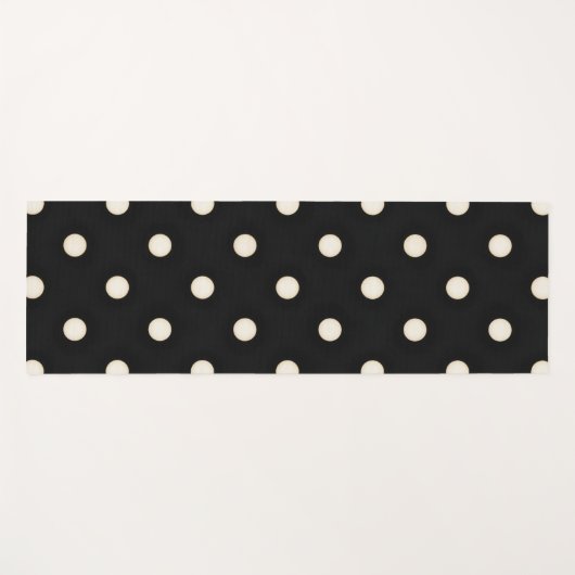 Grote Polka Dots Antiek Wit en Zwart Yogamat (Voorkant (horizontaal))