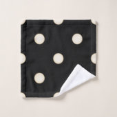 Grote Polka Dots Antiek Wit & Zwart Bad Handdoek (Wasdoekje)