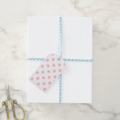 Grote Polka Dots - Roze op Wit Cadeaulabel (Met Touw)
