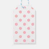 Grote Polka Dots - Roze op Wit Cadeaulabel (Achterkant)