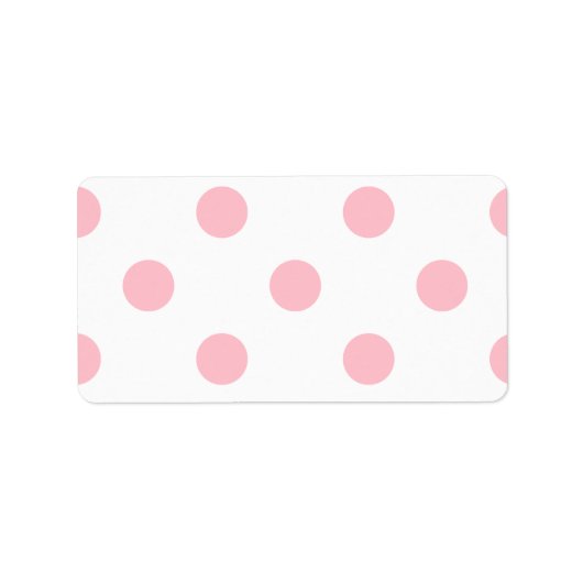 Grote Polka Dots - Roze op Wit Etiket (Voorkant)
