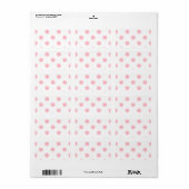 Grote Polka Dots - Roze op Wit Etiket (Full Sheet)