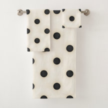 Grote Polka Dots Zwart & Antiek Wit