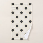 Grote Polka Dots Zwart & Antiek Wit Bad Handdoek (Handdoek)