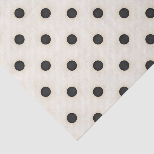 Grote Polka Dots Zwart & Antiek Wit Tissuepapier (Detail)