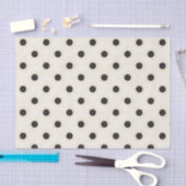 Grote Polka Dots Zwart & Antiek Wit Tissuepapier (Craft)