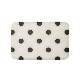 Grote Polka Dots Zwart en Antiek Wit Badmat