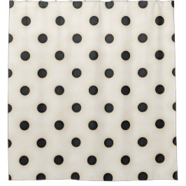 Grote Polka Dots Zwart en Antiek Wit Douchegordijn