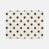 Grote Polka Dots Zwart en Antiek Wit Fleece Deken (Voorkant (Horizontaal))