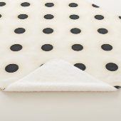 Grote Polka Dots Zwart en Antiek Wit Sherpa Deken (3/4)
