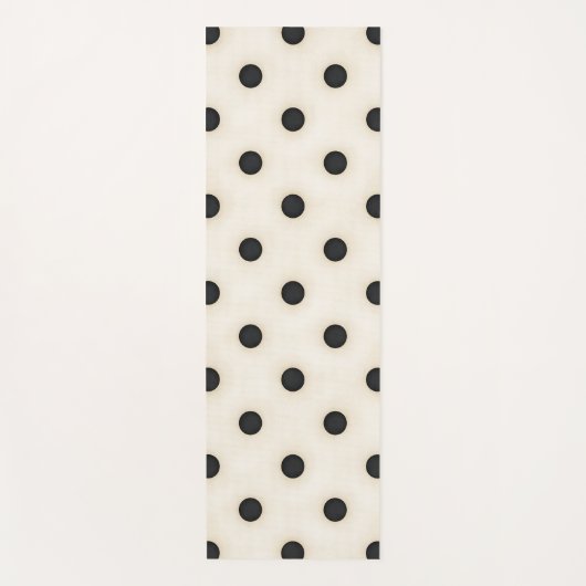 Grote Polka Dots Zwart en Antiek Wit Yogamat (Voorkant)